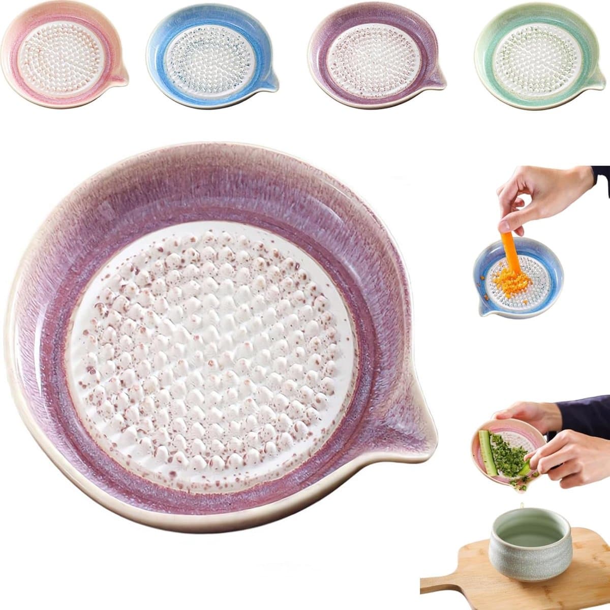 Keramische slijpschijf Keramische raspplaat, knoflookrasplaat, gebruikt voor het malen van Wasabi, fruit, groenten, gember, knoflook, kaas (paars)