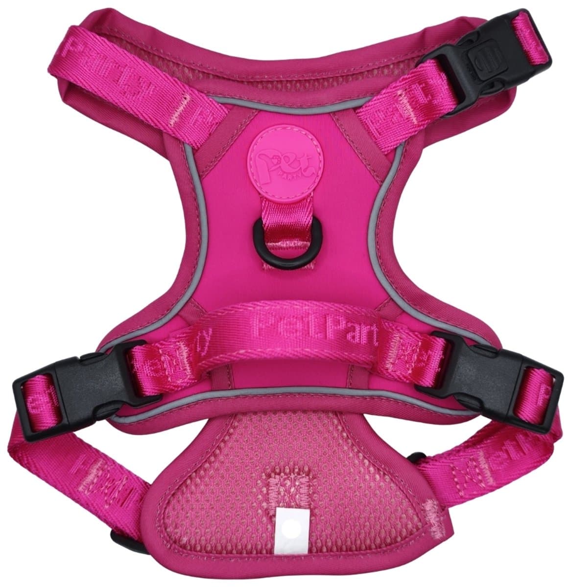 Pet Party Y-Hondenharnas No Pull - Anti Trek Hondentuig met Borstclip en Rugclip - Verstelbaar Y-Tuig - Reflecterend en Zacht Gevoerd - Roze - Maat S - Borstomvang 49-63 cm