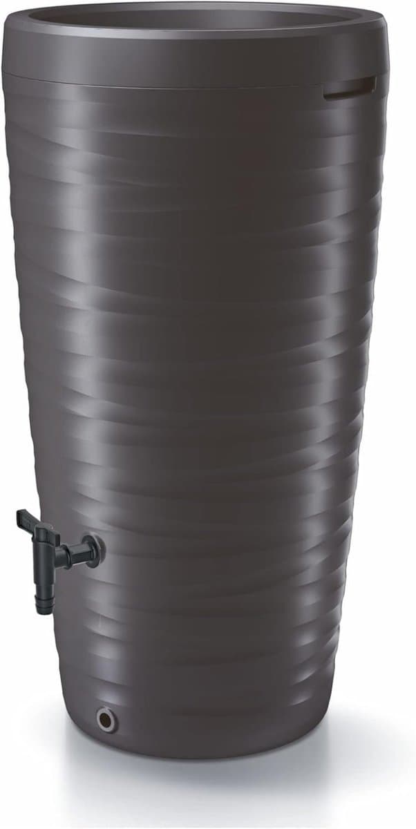 MIRA® Waterton - Regenton - Watertank - 240 L Regenton met Waterkraan - met Plantenbakdeksel van Kunststof - Zwart - 57cm x 57cm x 115cm