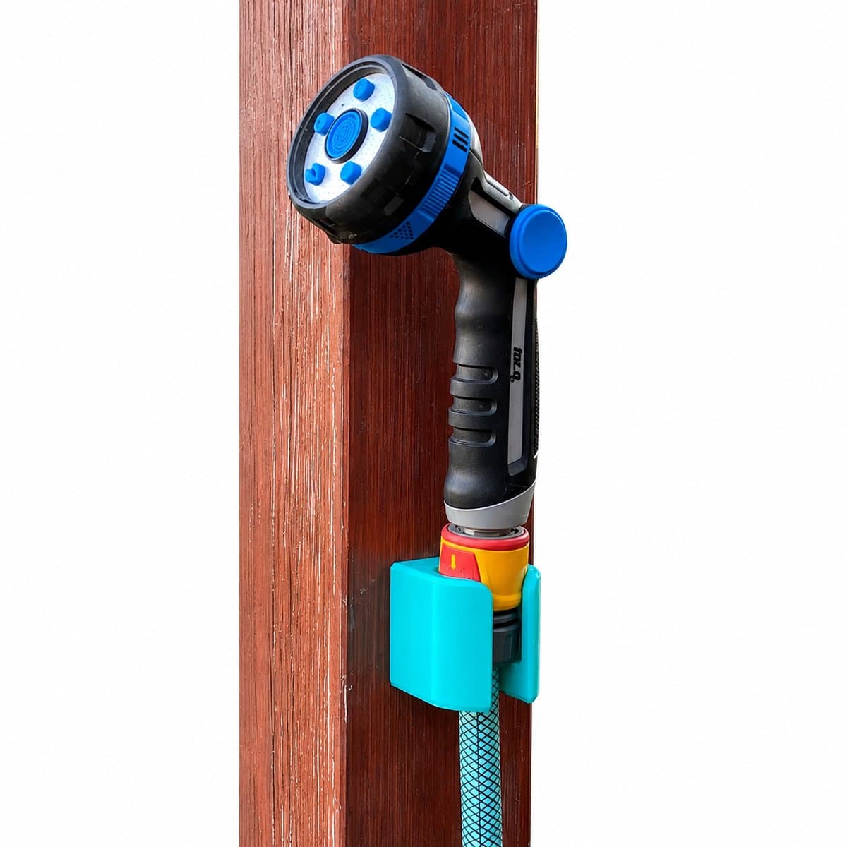 Universele Tuinslanghouder Voor Buiten - Wandhouder Tuinslang - Slanghouder Voor Tuinslang - Compacte Tuinslang Ophanger - Minimalistisch Design - Sterke Muurbevestiging - Geschikt Voor Tuinslang Met Koppeling 18 mm / 40 mm - Turquoise