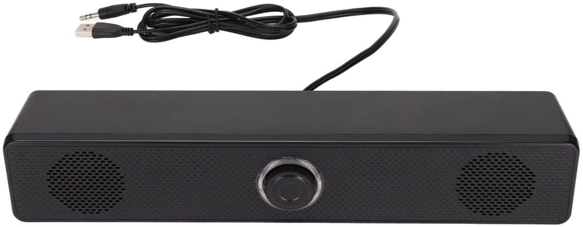 Golden crown - Bedrade Computerluidspreker - USB-desktopluidspreker - Mini-soundbar-luidspreker - Geschikt voor PC en Laptop - 3,5 mm-ingang - Volumer