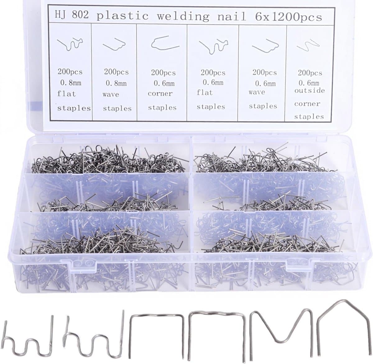 Golf Nietjes 1200-delig (0.8 mm/0.6mm) voor Kunststof Laspistool