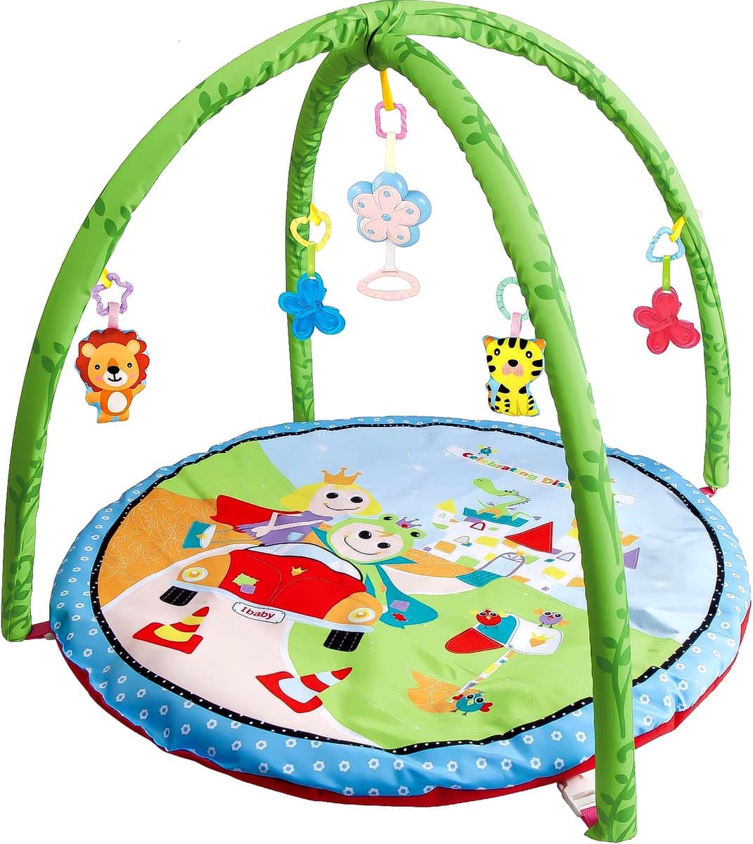 Speelkleed Baby met Boog - Buikligtrainer - 78 x 78 cm - Buiktrainer Baby - Tummy Time - Speelmat Baby - Speelboog - Babygym