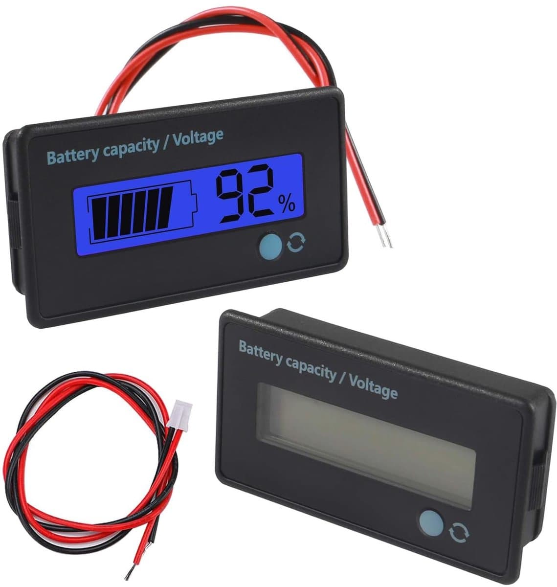 SPHProducts - Batterijmeter - Spanning - Waterdichte pvc-display - Blauw - Capaciteit - Monitor voor lood-zuur en lithium-ion batterijen - Geschikt vo