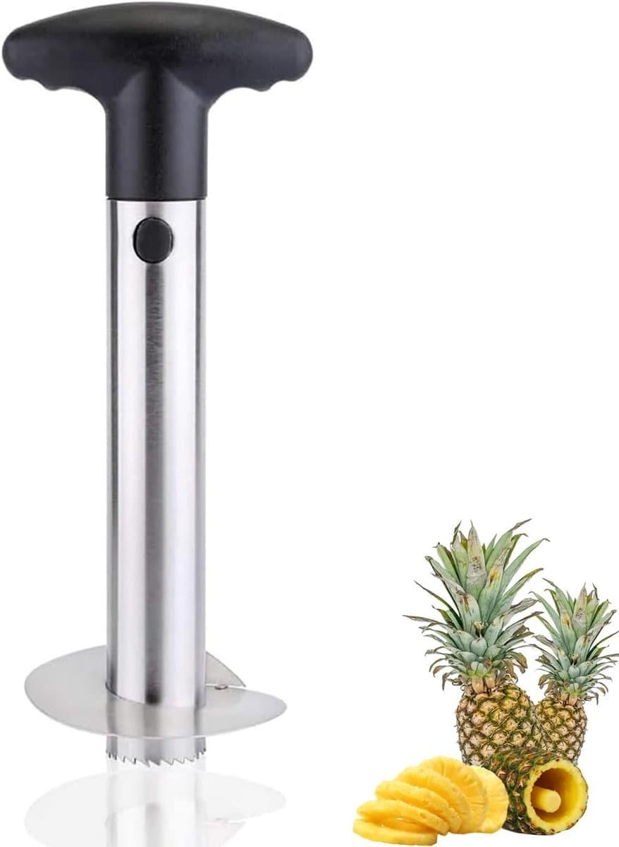 Ananas snijder en schiller van roestvrij staal, verbeterde stevige mes voor snel en eenvoudig ananasschillen zonder mes