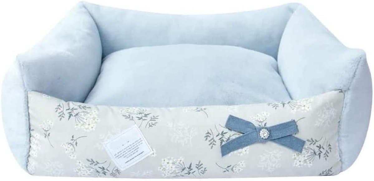 Huisdierennest - Hondenmand Kattenbed - Comfortabel Rusten - Verwijderbaar en Wasbaar - 74x64x24cm - Blauw