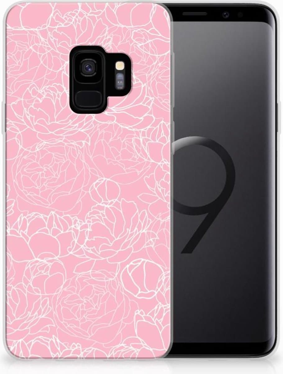 Back Cover voor Samsung Galaxy S9 TPU Case White Flowers