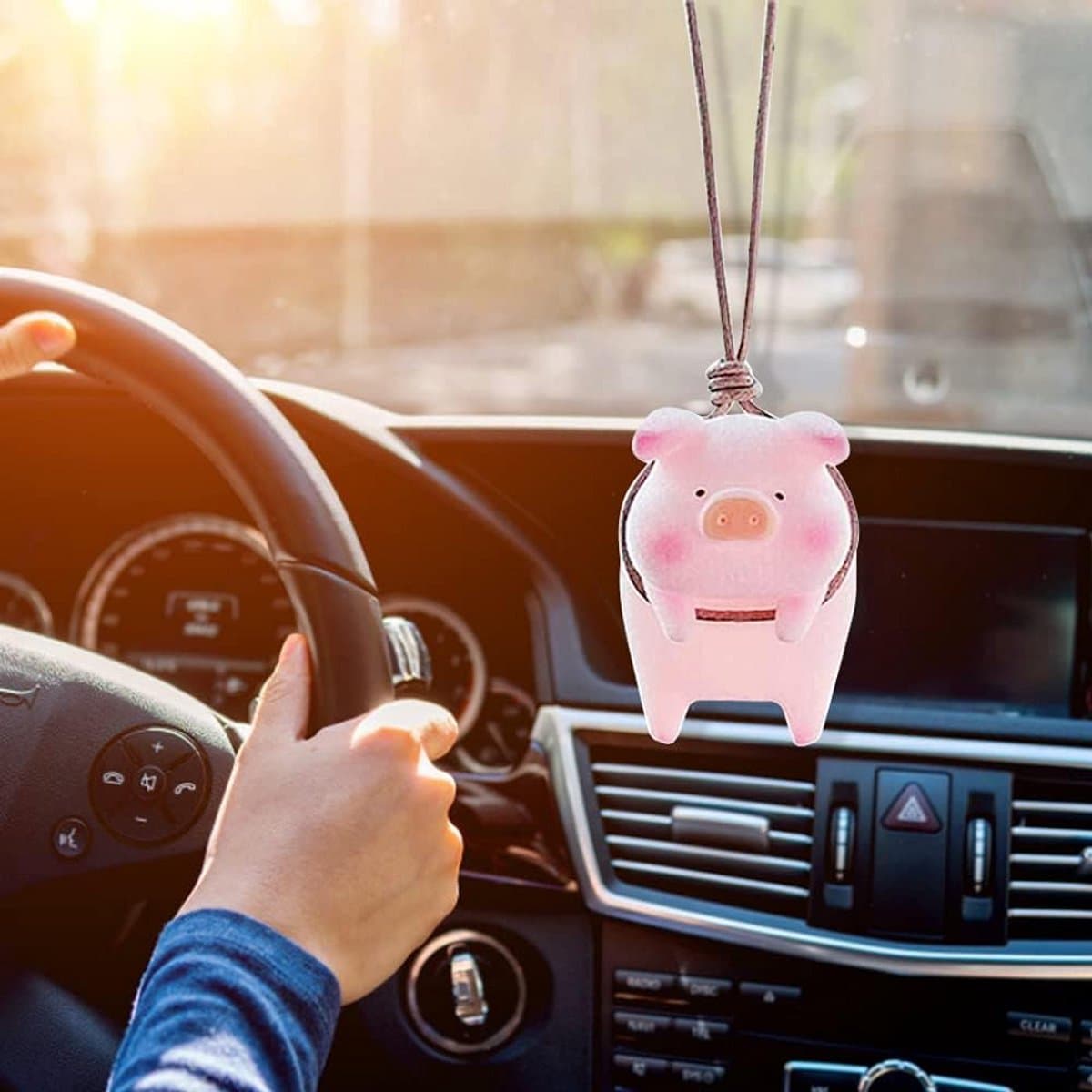Grappige Hangende Varkenshanger voor Achteruitkijkspiegel Auto Interieur Decoratie