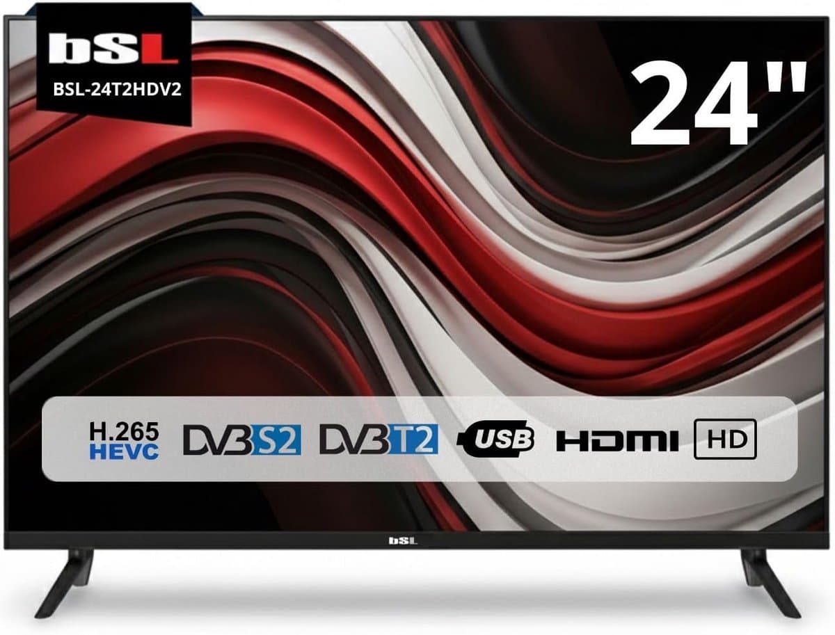 24 inch HD LED TV met USB, DVB-T2/S2 Tuner en HDMI - Compacte HD Ready Televisie