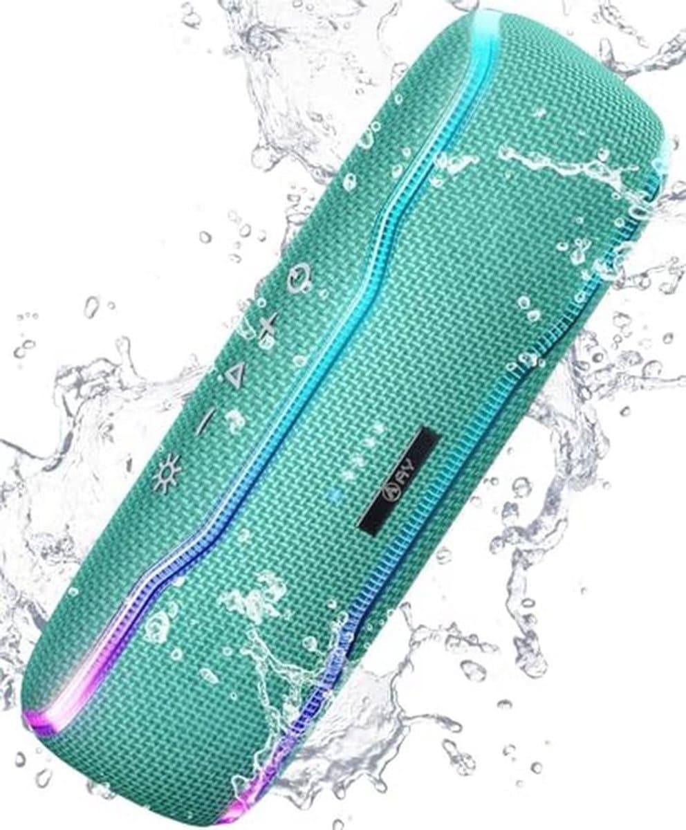 Draagbare Bluetooth luidspreker - IPX7 waterdicht, met kleurrijke lichten en krachtige bas, 24 uur batterij