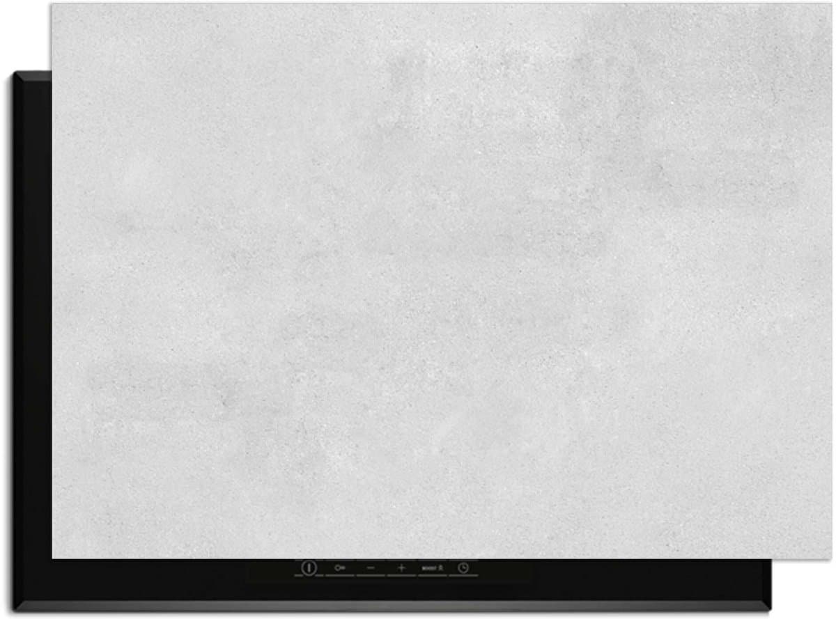 KitchenArt - Smooth Concrete - Inductie Beschermer - 86x52 cm - Kookplaat Beschermer - Luxe Afdekplaat Inductieplaat - Anti-slip & Oprolbaar - Beschermmat Inductiekookplaat