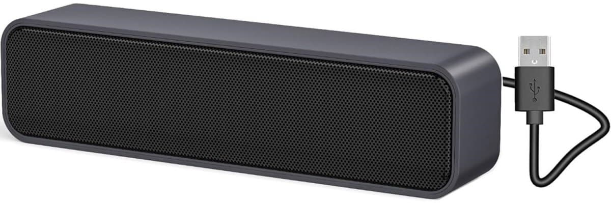 Computerluidsprekers - Mini USB-barluidsprekers - Laptopluidsprekers - USB-luidsprekers - Plug and Play - Geschikt voor pc's, desktops, laptops en tablets - Zwart