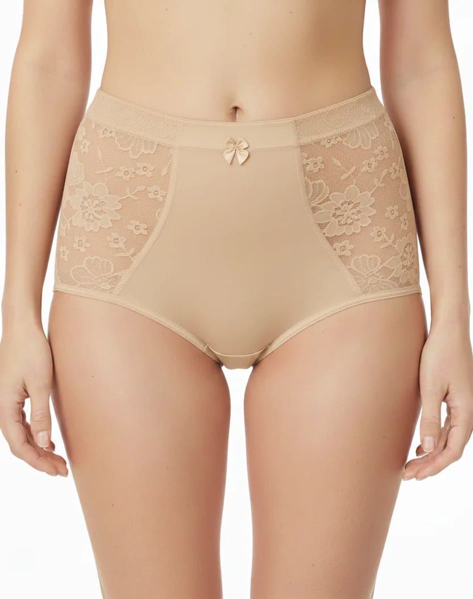 J&C licht corrigerende taille slip dames - Kanten Corrigerend dames ondergoed goedkoop - Beige / XL