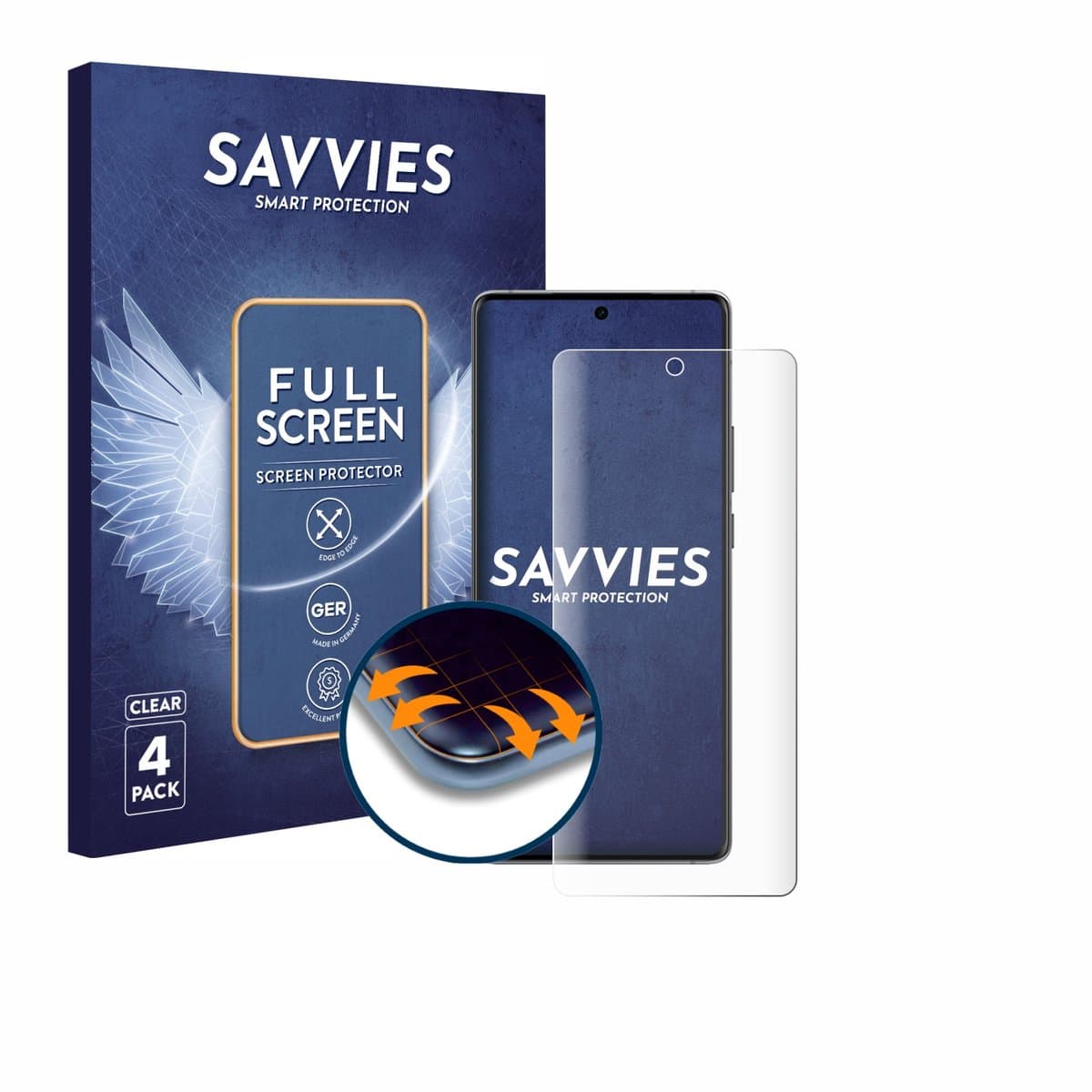 Savvies - Screenprotector voor Vivo X90 Pro Plus - Folie Beschermfolie transparant volledig dekking 4 Stuks