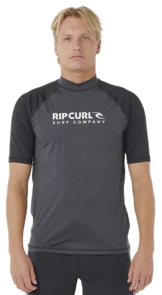 Rip Curl Shock Korte Mouw Rash Guard Grijs M Man