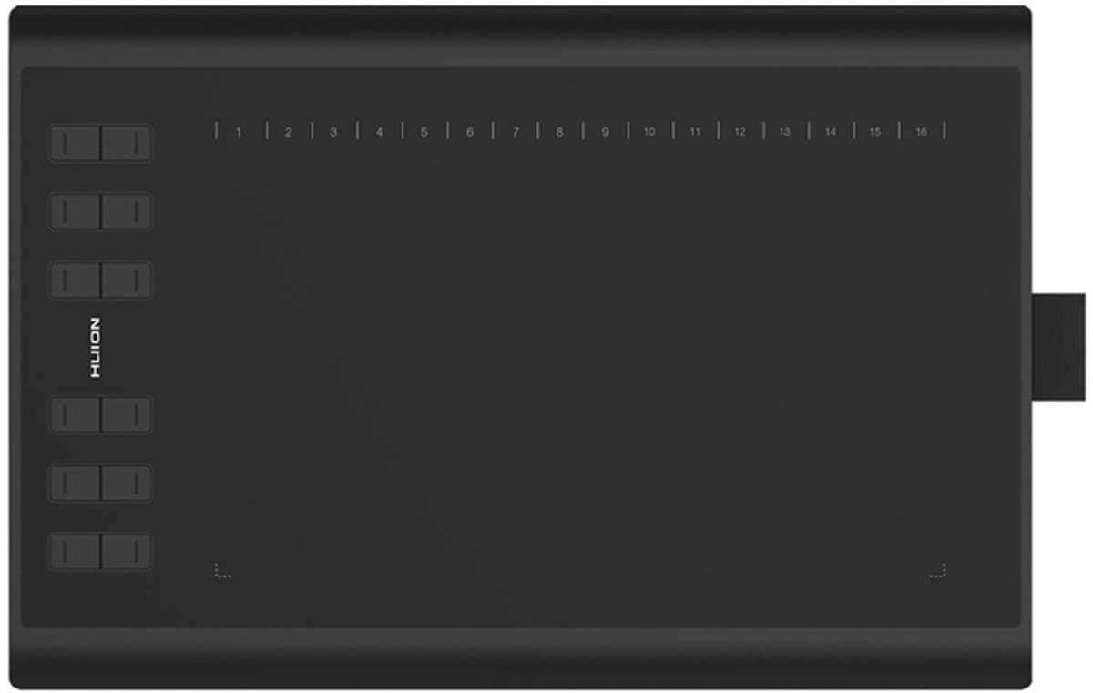 HUION H1060P grafische tablet 5080 lpi 250 x 160 mm USB Zwart