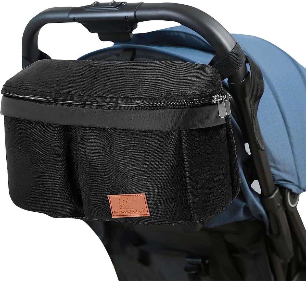 Multifunctionele Kinderwagentas - Organizer voor Buggy en Baby, Zwart, 33 x 7,5 x 16 cm