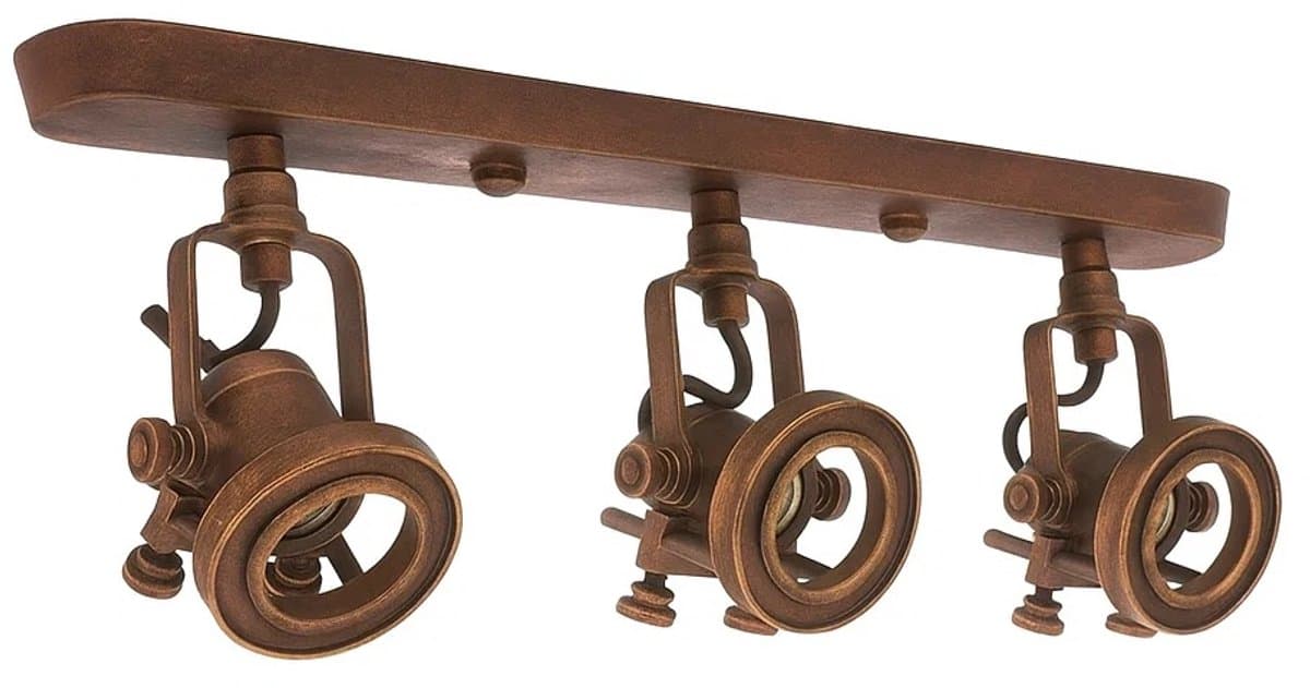 Plafondlamp Triple Prescott Antiek Donker Koper