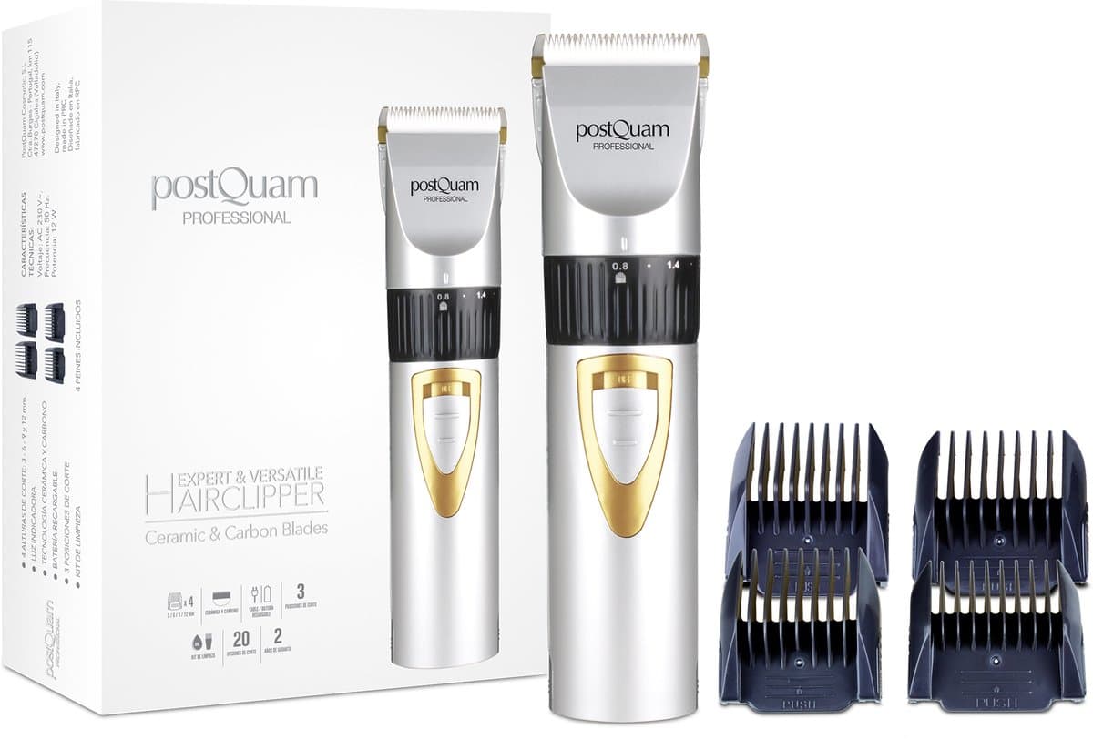 PostQuam PQPAE6001 scheer-, knip- en trimapparaat Zwart, Goud, Wit
