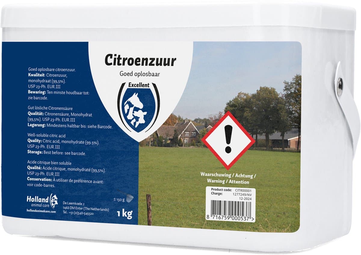 Excellent Citroenzuur 1 kg - Citric acid - Spoelwatertankreiniger - Citroenzuur poeder - Roest verwijderen