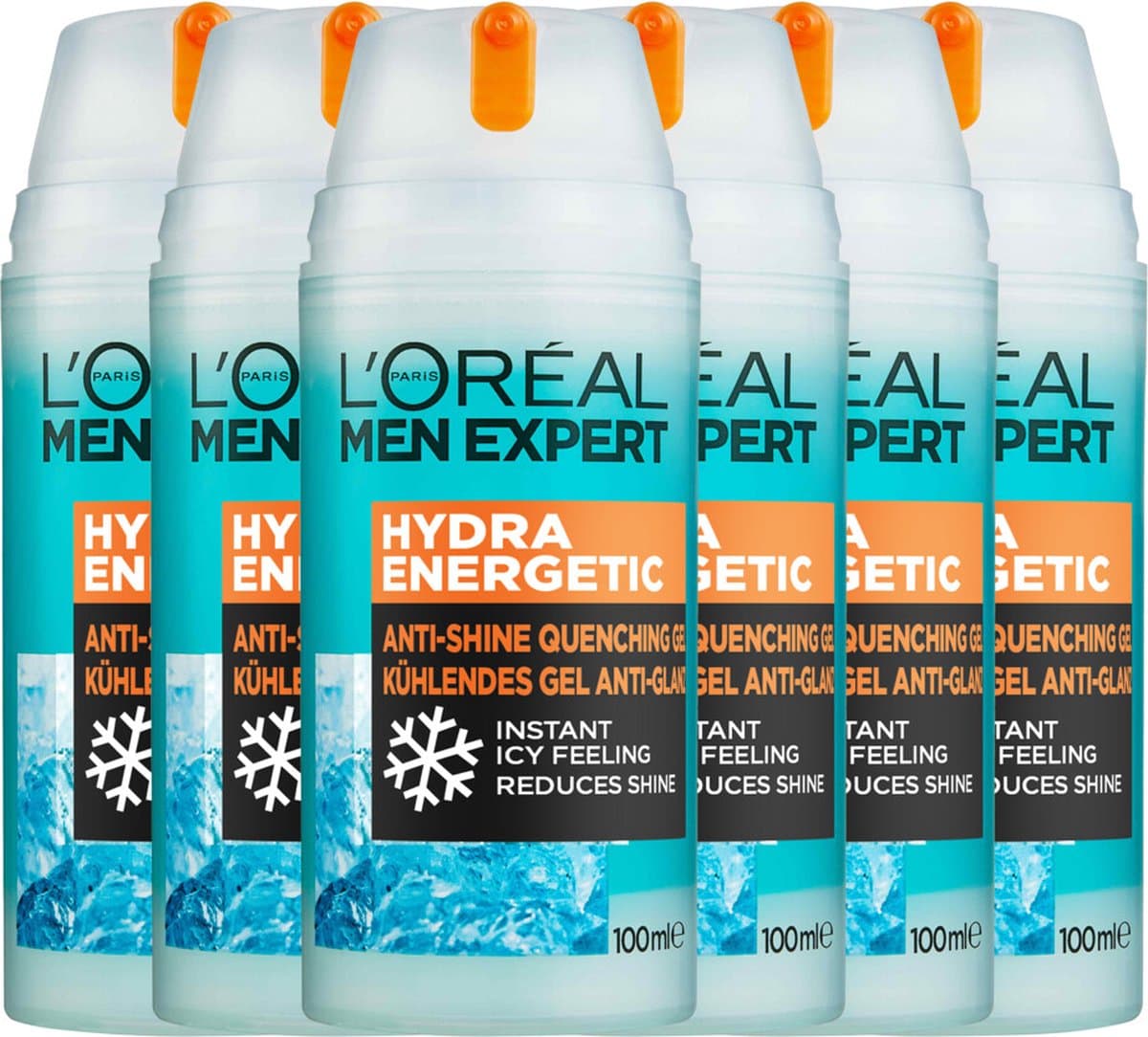 L'Oréal Men Expert Hydra Energetic Hydraterende Gel Dagcrème - 6 x 100 ml - Voordeelverpakking