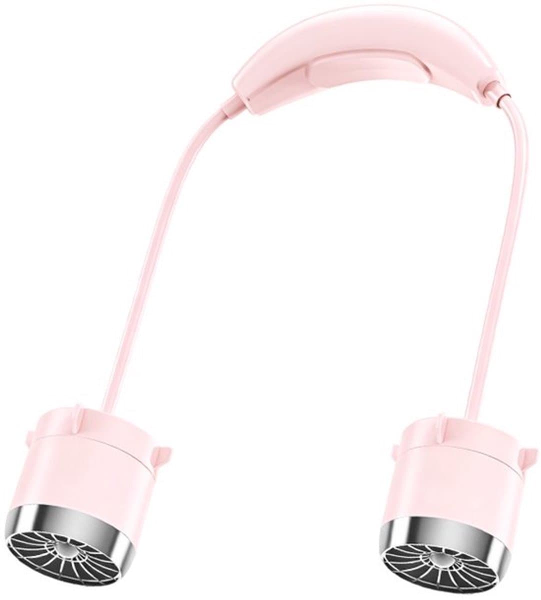 Nekventilator - Mini Draagbare Stofzuiger - USB Oplaadbare Ventilator - 100 Snelheden - Verstelbare Slangen - 800mAh Batterij - Voor Outdoor en Sport - Lichtgewicht - Roze