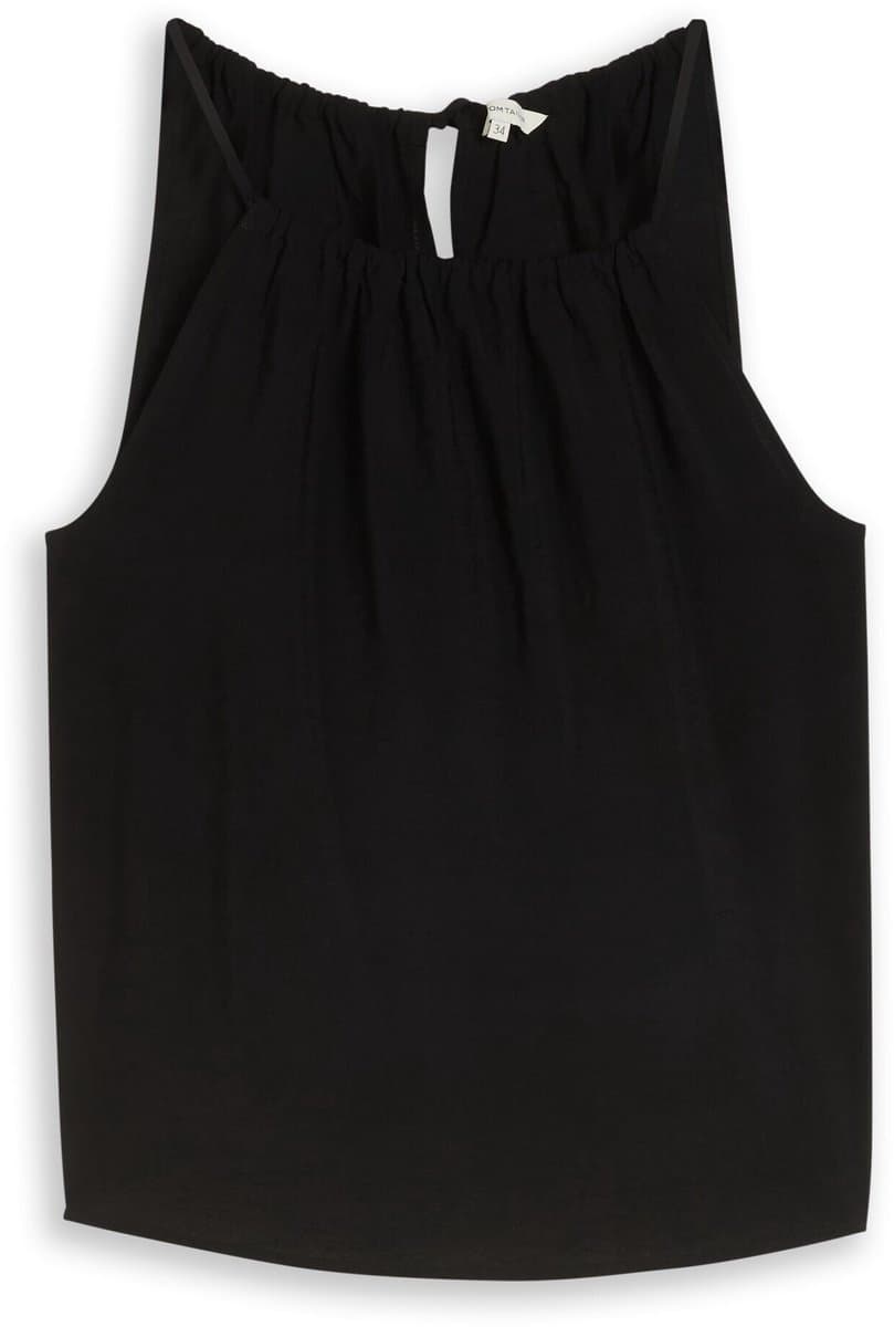 Tom Tailor - Blouse met plooien - Maat 40 - deep black