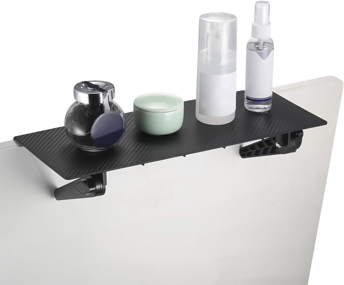Monitor Verhoger - Bureau Organizer - Werkplek Organiseren - Stabiel ABS Materiaal - 33 x 14 cm - Zwart