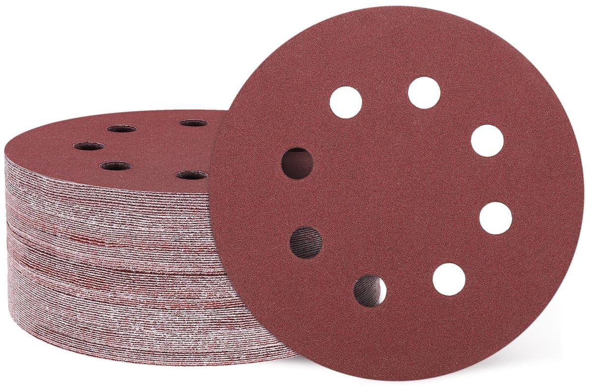 Dailygoody - Schuurschijven - 50 stuks - Duurzaam en robuust - 125 mm - Klittenband-schuurpads - Voor houtwerk en metaal - Geschikt voor vlakschuurmac