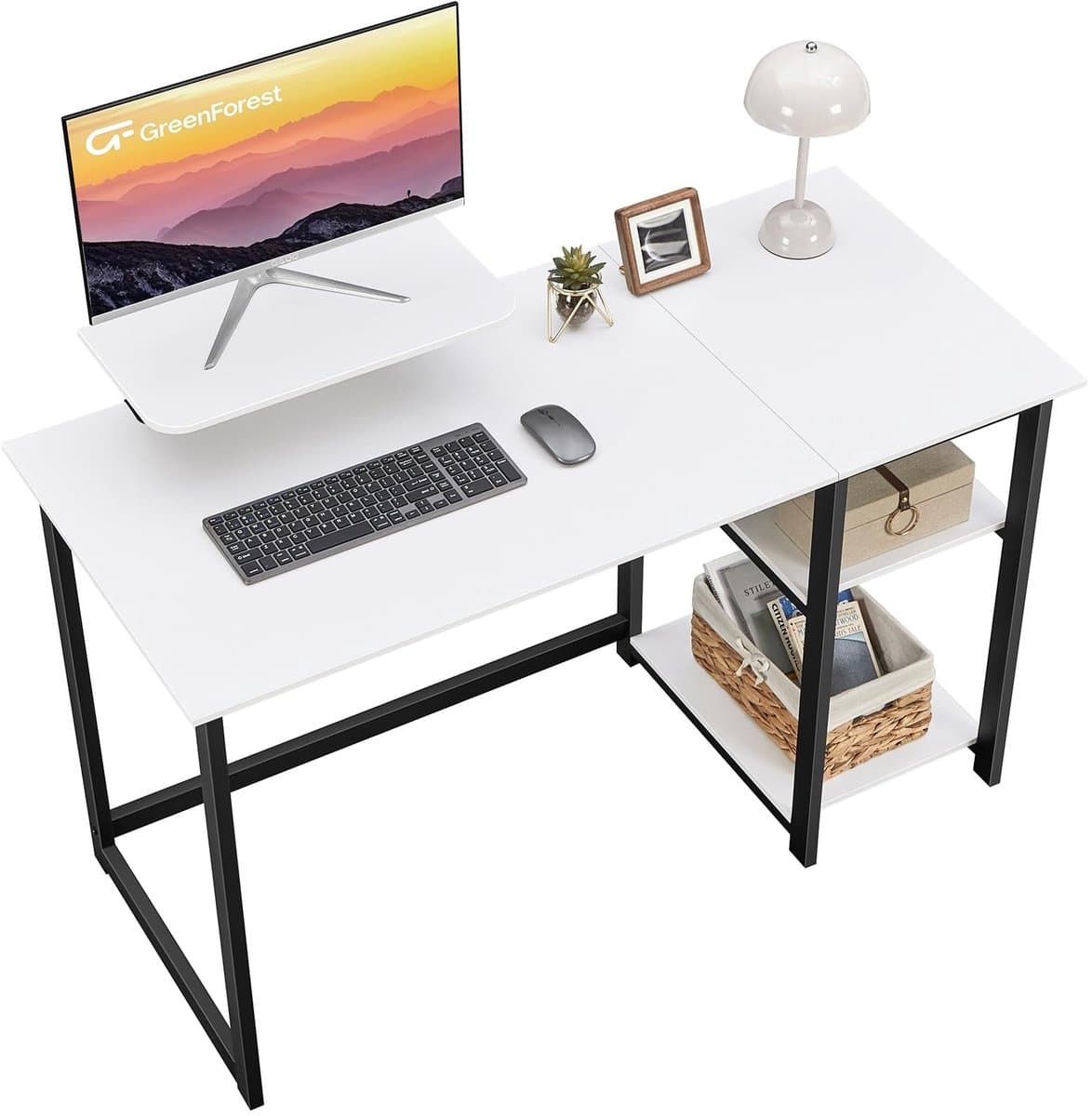 Allecto - Computer Bureau - Thuiswerkplek - Ruim Bureau - Wit - Laptop Gaming Desk - Compact en Functioneel - Geschikt voor Kleine Kantoren
