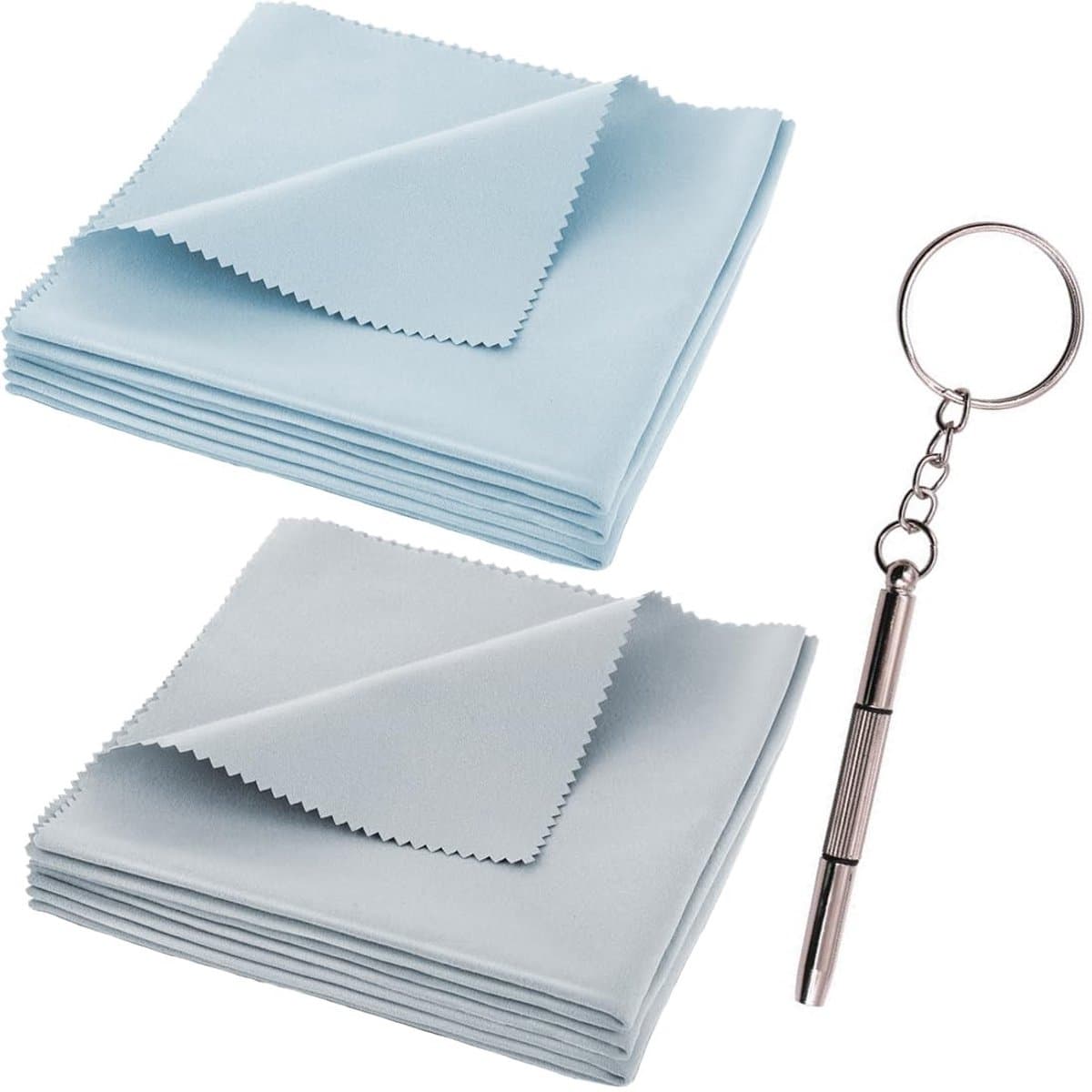 MTTProducts - Microfibre Doeken - Schoonmaakdoekjes - Hoogwaardige kwaliteit - Blauw en Grijs - Voor Camera's en Lenzen - Perfect voor Schermen en Tablets