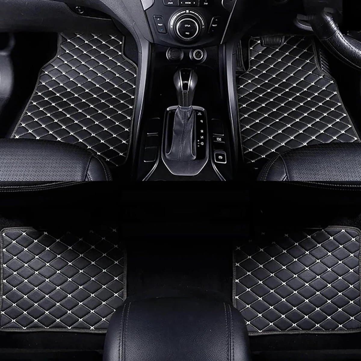 Auto Vloermatten - Auto Tapijt - Interieur Beschermen - All Weather - 4 Stuks - Zwart Beige