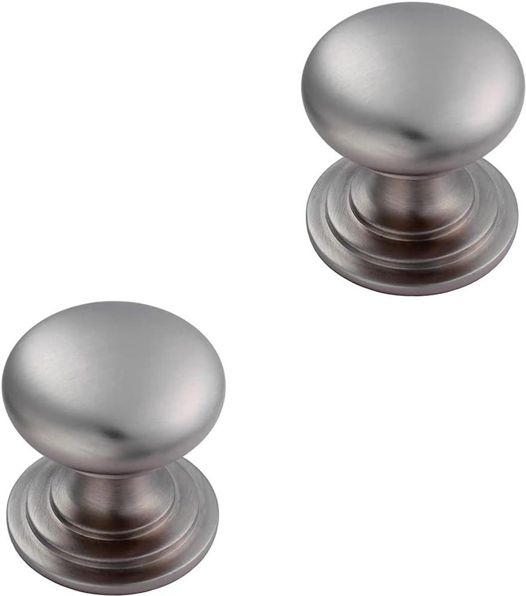 Ronde Kastknop - Deurgreep Metaal - Meubels Vernieuwen - Victoriaans Design - 32mm Diameter - Roestvrij Staal