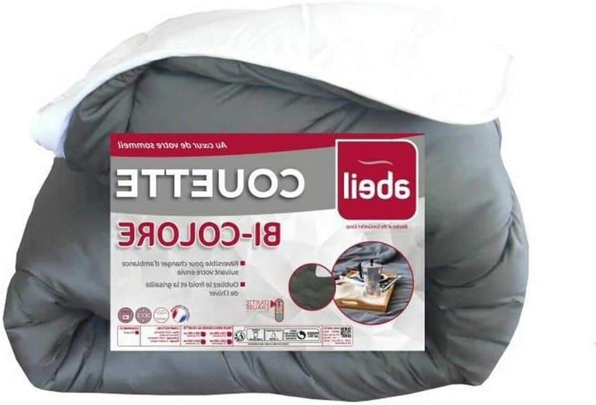 Tweekleurig Dekbed - Omkeerbaar Dekbed - Alle Seizoenen - Dubbelzijdig Design - 240 x 260 cm - Wit en Grijs
