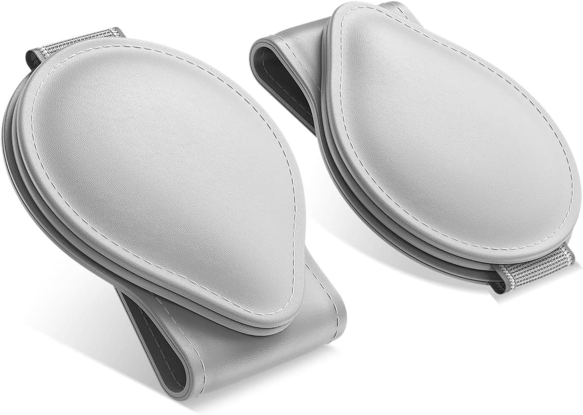 Zonnebrillenhouder voor autozonneklep, set van 2 stuks, magnetische brilhouder en brillenhanger voor alle automodellen, grijs en praktisch accessoire