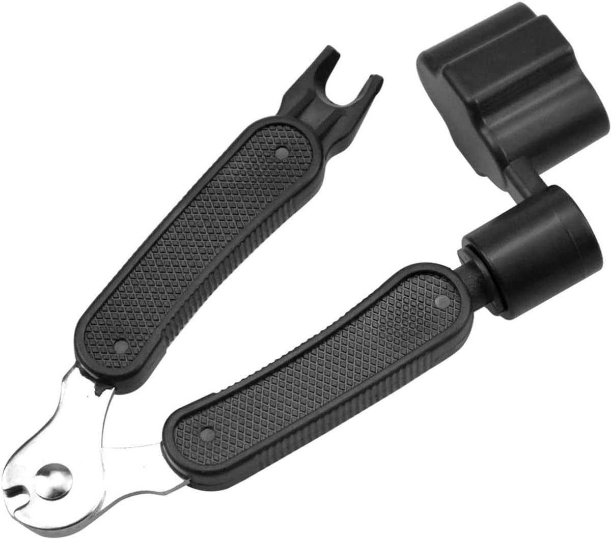 Gitaarkabelhaspel - Gitaargereedschap - Snaar Vervangen - 3-in-1 Multifunctioneel - 12.2 cm - Zwart