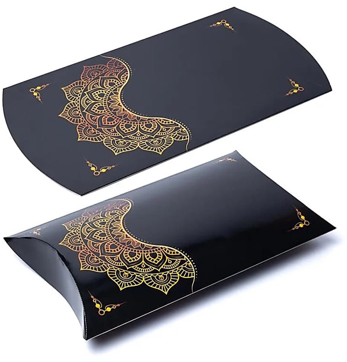 Kussendoos Xl Zwart Goud Mandala Bloem --pakket van 10 stuks - 35,5x25,4cm - 35.5x25.4cm