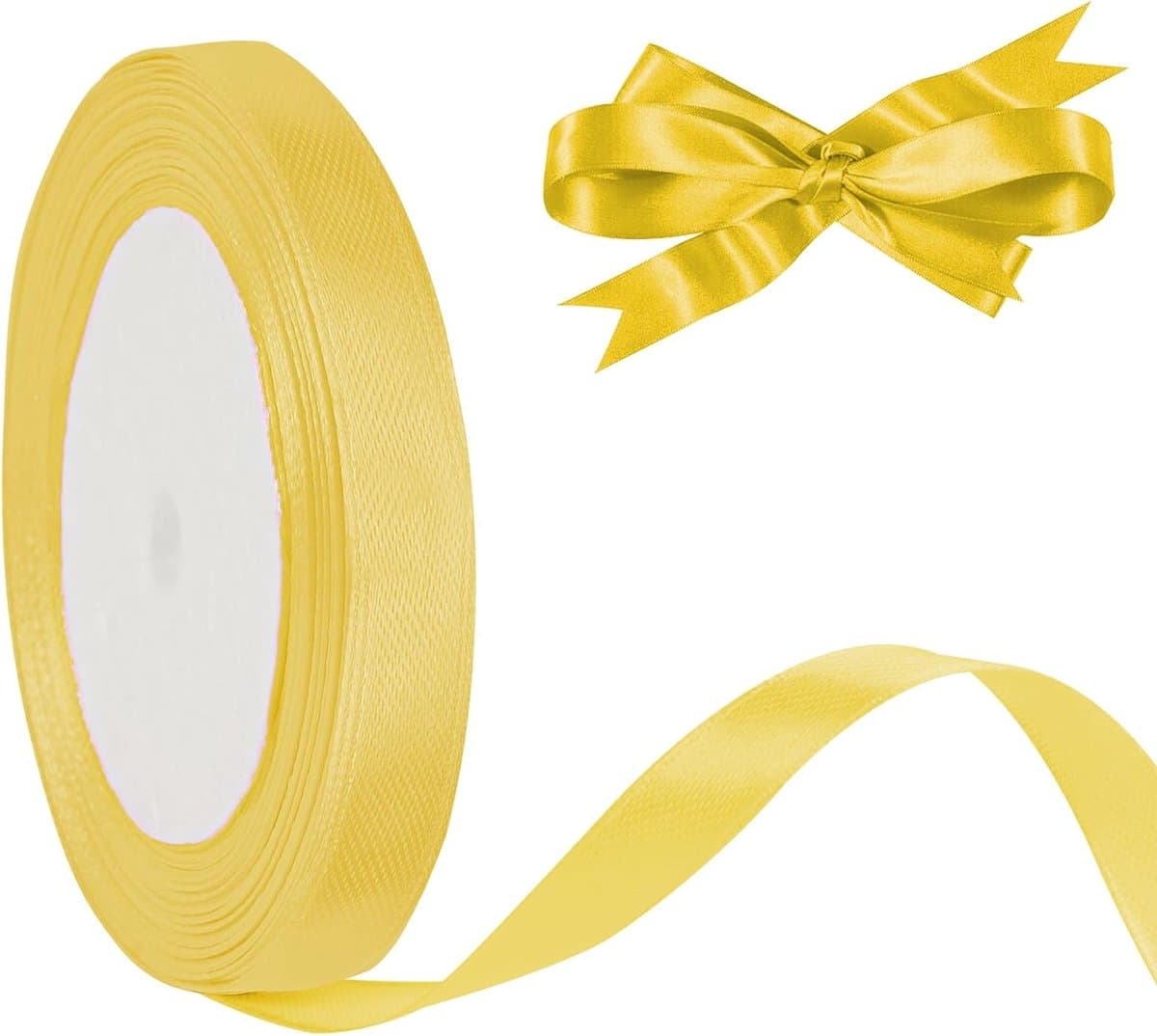 Satin Ribbons 10mm Goud, Decoratieve Zijde Ribbons voor Kerst, Bruiloft, Feest en Cadeauverpakking, Perfect voor Thuisdecoratie en Creatieve Projecten