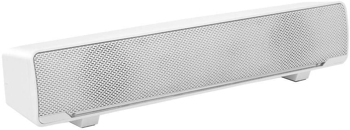 Dailygoods - USB Soundbar Speaker - Stereo Geluid - Slank en Krachtig - Wit - Bass Surround Soundbox - Geschikt voor PC, Laptop, TV, Smartphone