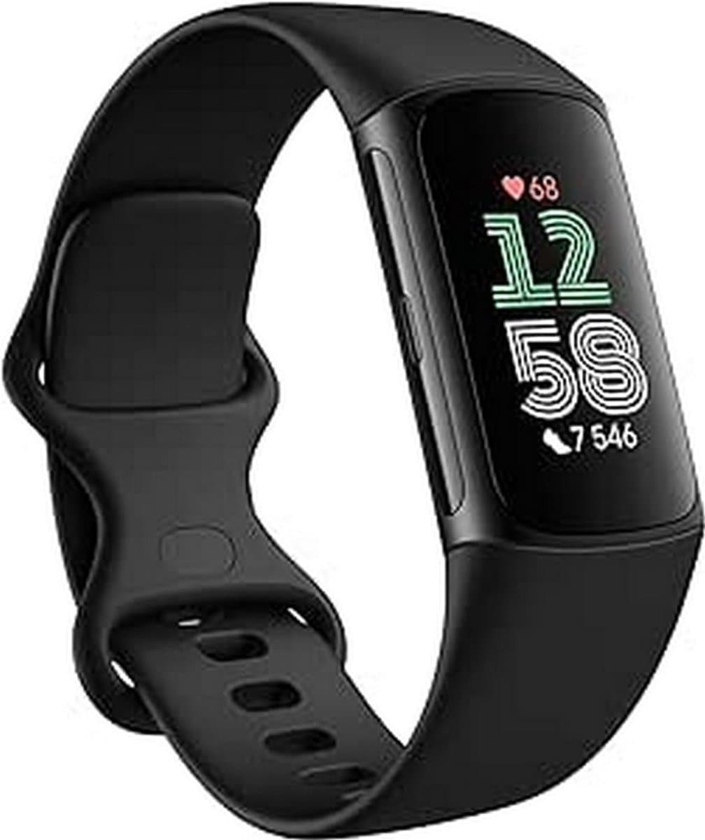Activiteitstracker - Fitness Tracker - Gezondheid Monitoren - Ingebouwde Google Apps - 104 Inch Display - Obsidiaan Zwart