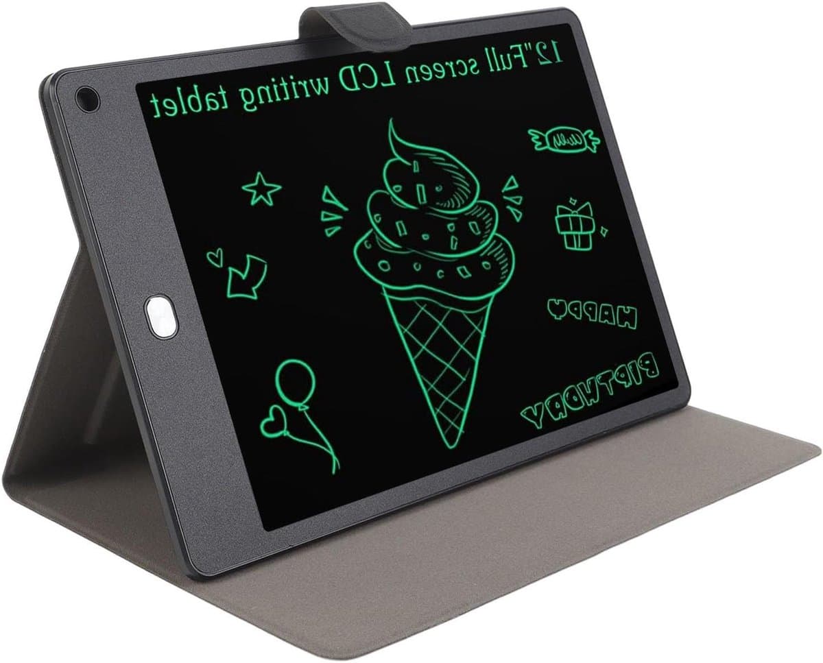 LCD Schrijftablet - Tekentablet Notitieblok - Aantekeningen Maken - Oogvriendelijk Blauw Licht Vrij - 12 Inch - Zwart