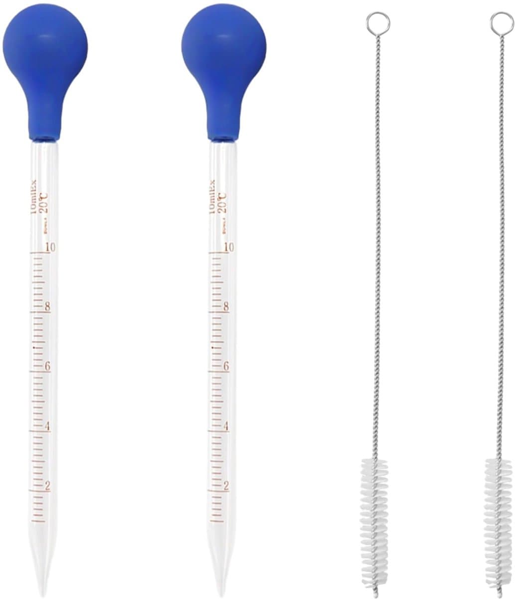 2 Stroeve Druppelaars 10 ml met Reinigingsborstels - Perfect voor Laboratorium en Snoep