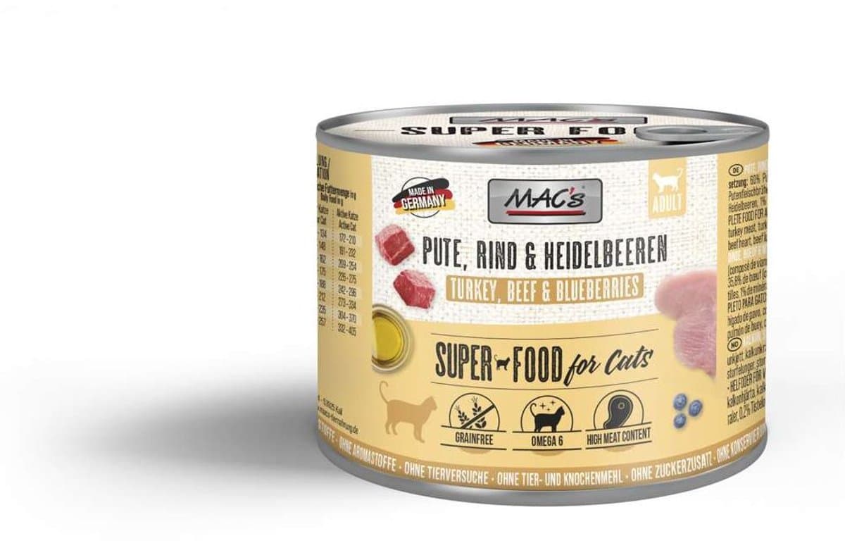 MAC's CAT - Blik 6x200g - Rundvlees & Bosbessen
