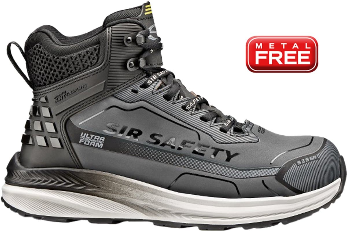 SIR SAFETY JOURNEY Veiligheidsschoenen S3 HEREN Werkschoen Grijs - Nano Fiberglas Neus en Ultra Lichtgewicht Tussenzool - Antislip SR - Ademend