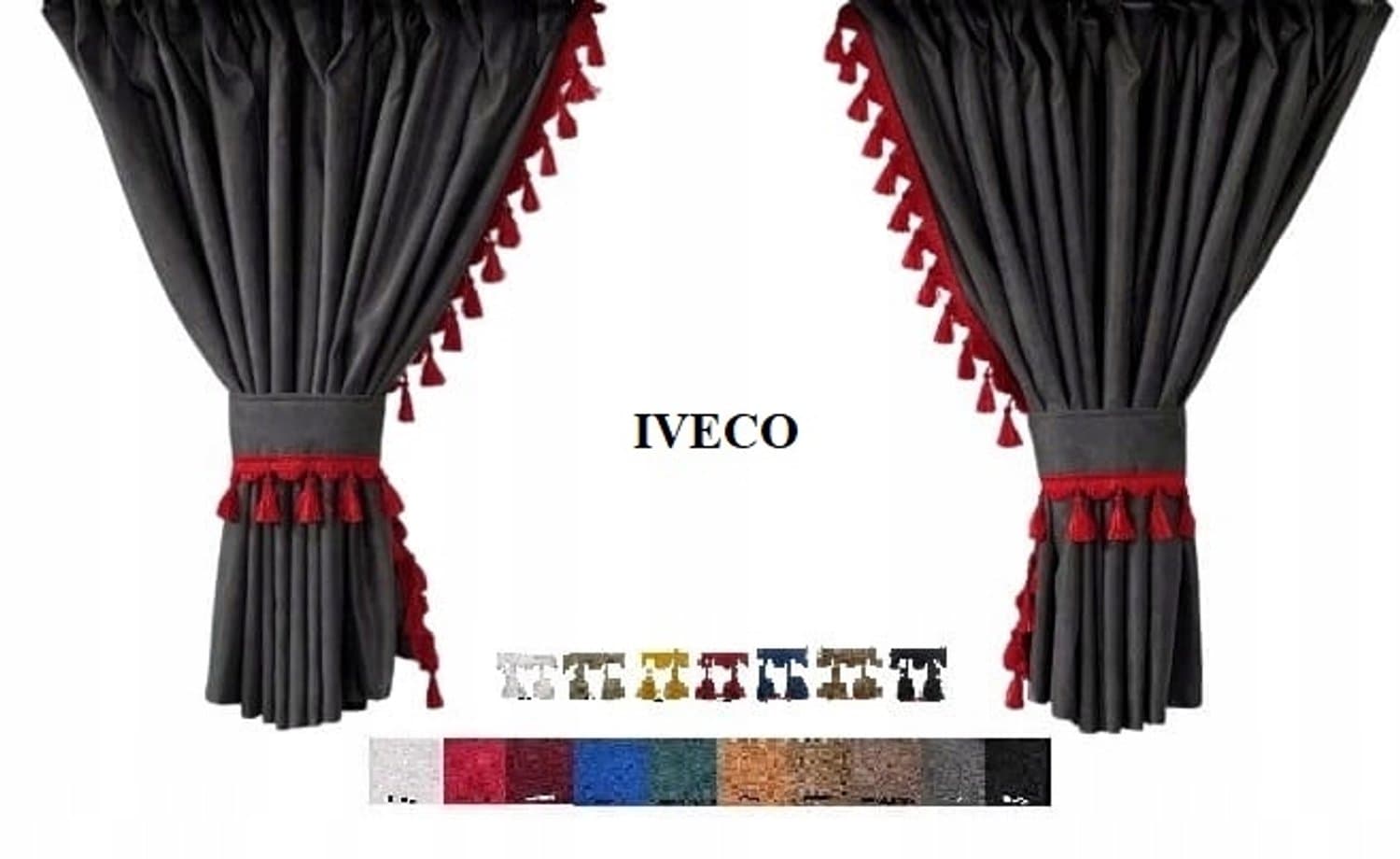 PREMIUM Gordijnen met Franjels voor IVECO - Dubbel Materiaal