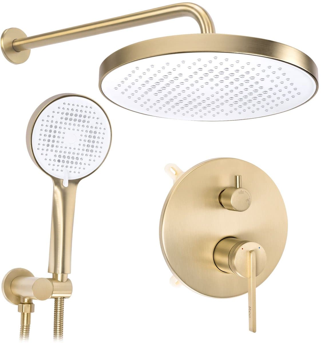 Rea - Inbouw Regendoucheset Grace Brush Gold + Box - 38 x 17 x 25 cm