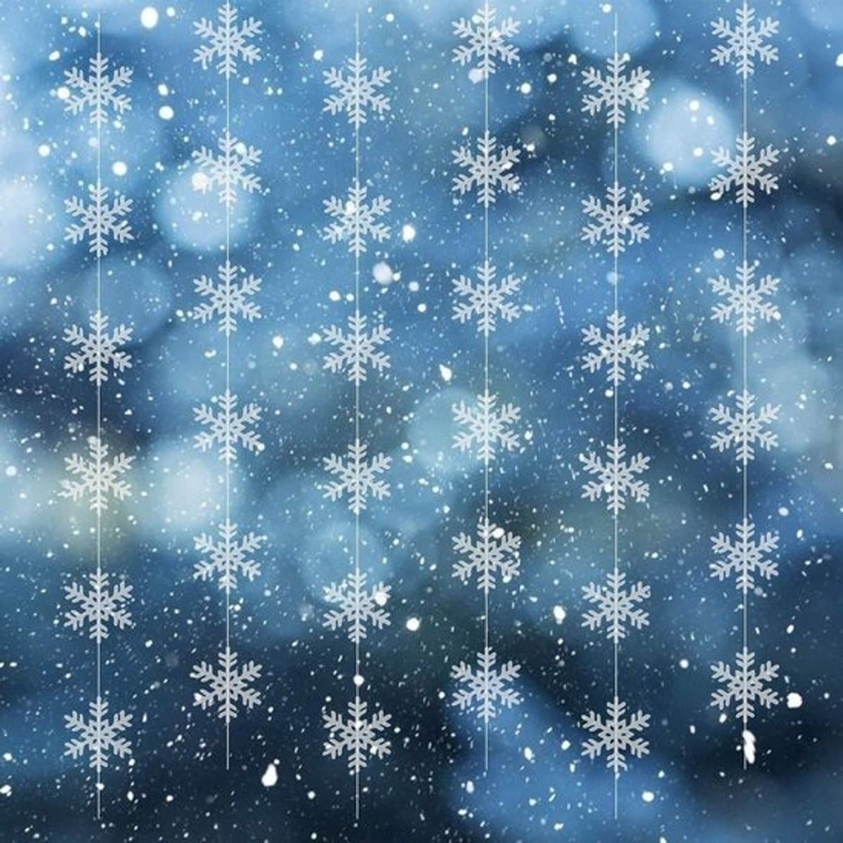 Sneeuwvlokkenslinger - Feestdecoratie voor meisjes - Voor verjaardagsversiering - 6-delige set - IJsblauw