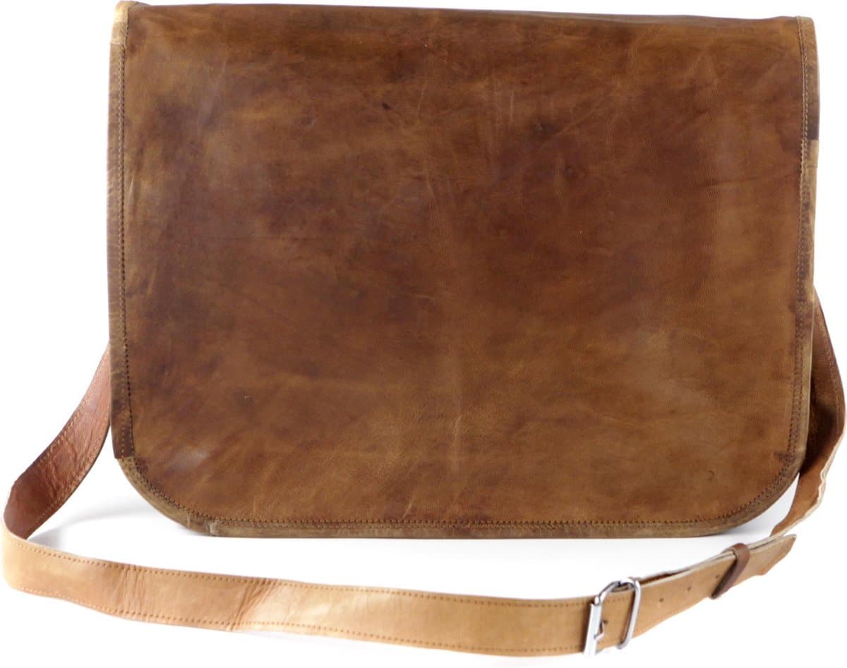 Damestas 11 inch Bruin Echt Leer - Almeria R11 – Schoudertas – Messenger tas