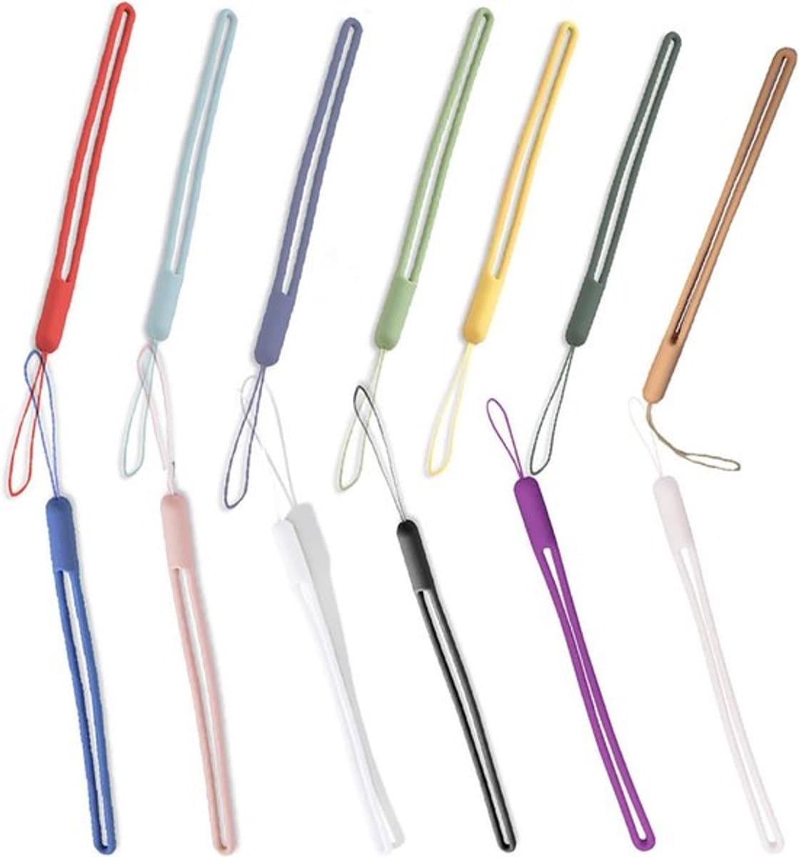 Verstelbare Kleurrijke Siliconen Handpolsband Lanyard Waterdicht voor Mobiele Telefoon, USB-Sticks en Mini Camera's - 2 Stuks