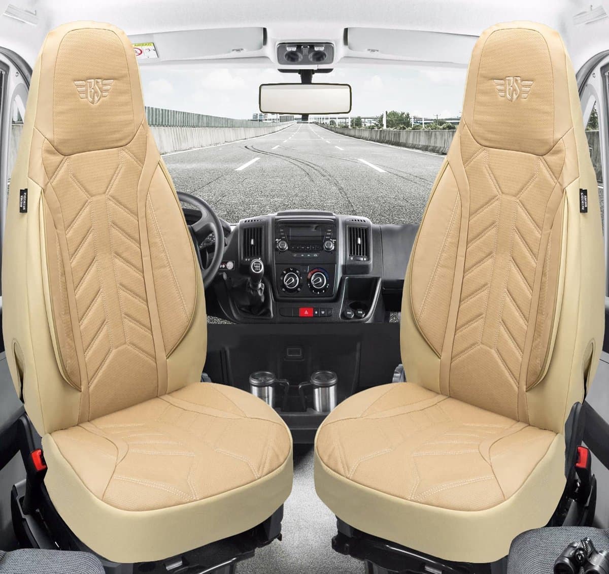 Autostoelhoezen voor Mazda CX Bj ab 2017 – Stoelhoezen voor bestuurder en passagier in Beige